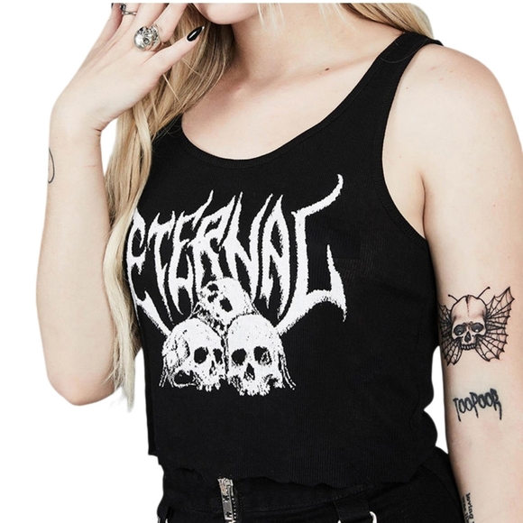 **SOLD** Eternal Goth Cropped Tank Top - Picture 4 of 6
